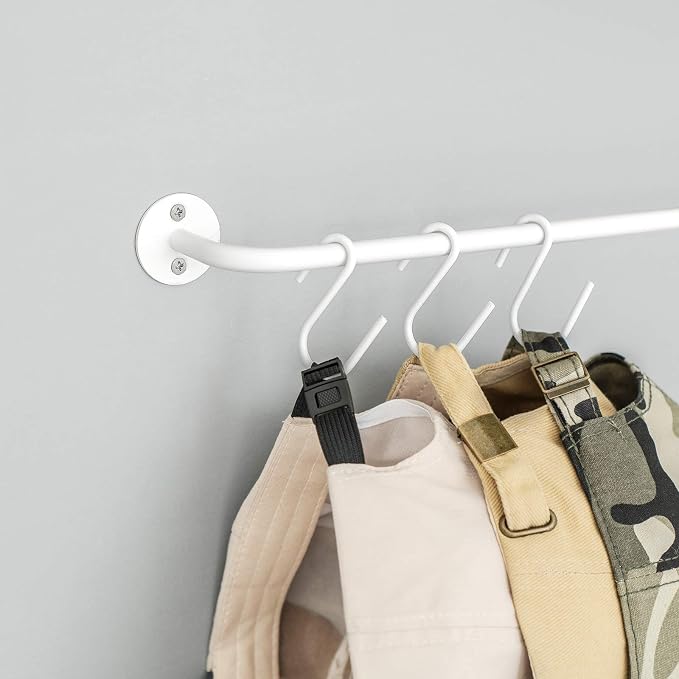 Mkono Hat Organizer Hat Rack for Wall Storage Holder with 20 Hooks Set of 2 | Hanging for 20 Caps, Adjustable Hooks, Space-Saving, Holds Baseball Scarves Belts Bags, Closet Door Bedroom Entryroom Laundry