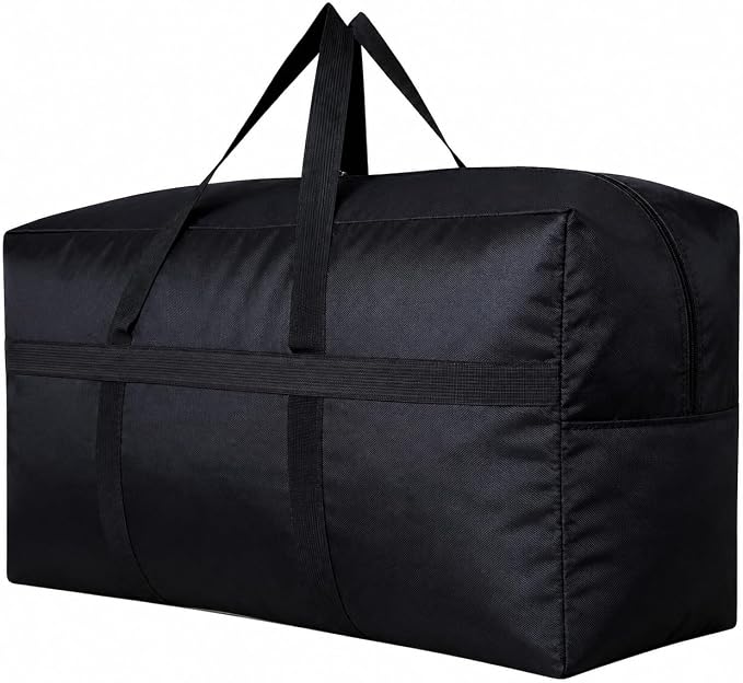 YiKitHom Extra Large Storage Duffle Bag for Travel, Black Oversized Giant Big Traveling Duffle Bag