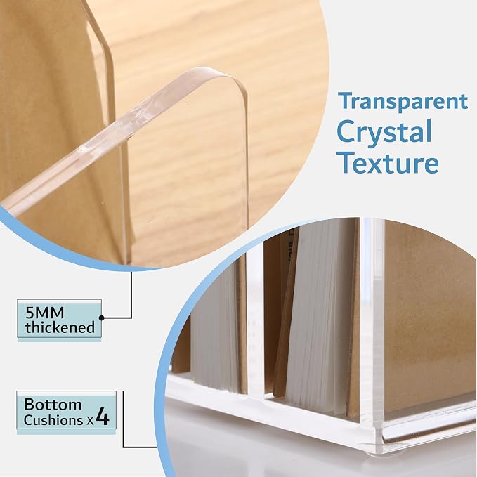 SANRUI Acrylic Bill Letter Organizer Holder for Desk, Clear 5 Compartments | Laddered Mail Sorters, Multifunction Desktop Envelope Folder Racks Document Holders for Office, Home, School