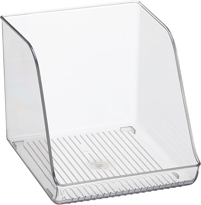 iDesign Plastic Water Bottle Organizer for Fridge, Clear, 4-Pack | Bottle Holder, For Kitchen and Pantry