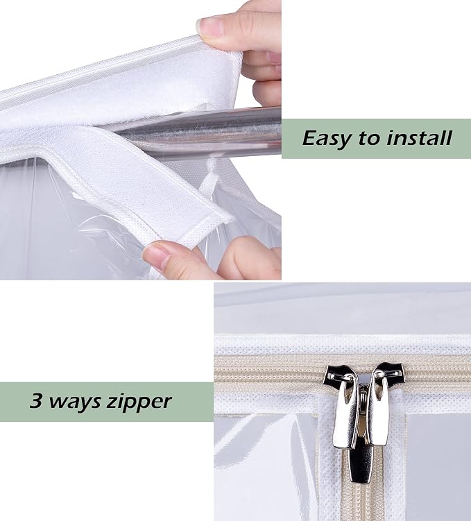 43" Hanging Garment Bags for Closet Storage Large Clear Window Hanging Clothes Storage Garment Rack Cover Coat Protector for Suit, Wardrobe, Bottom Enclosed
