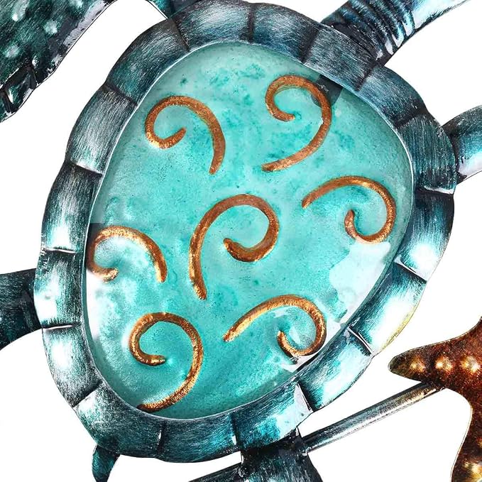 Tooarts Wall Mounted Key Holder Turtle Wall Hooks Iron Key Hook Rustic Wall Decorative Hook Living Room Bathroom Ornament