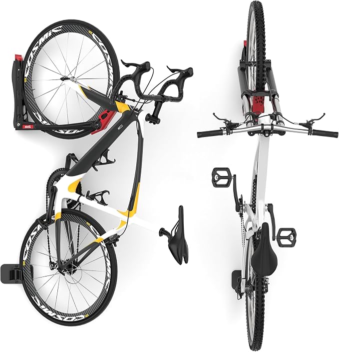 TORACK BIKEPAL No Lift Swivel Bike Rack, Space Saving Vertical Wall Mount Bike Holder for Garage Storage (1 Pack)