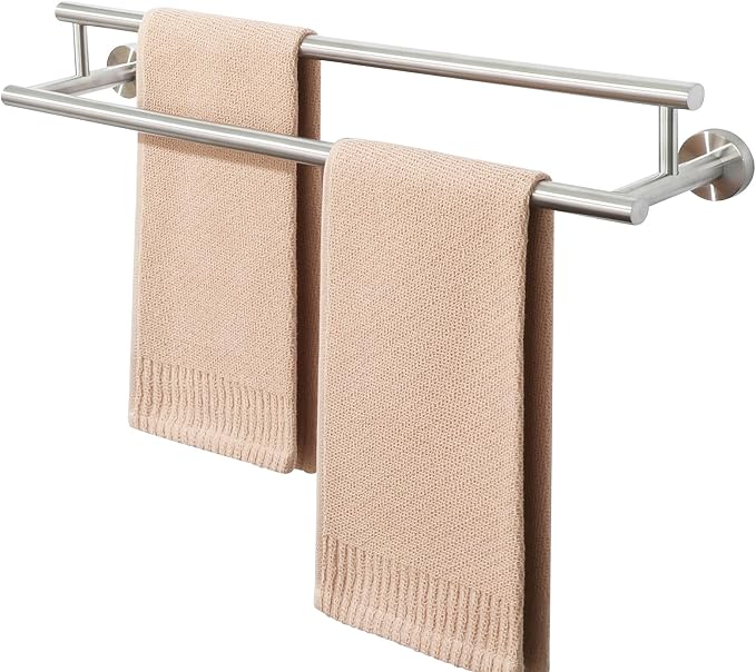 Alise Double Towel Bar,20" Towel Racks for Bathroom Wall Mounted,Nickel | Bathroom Towel Rack SUS304 Stainless Steel Bathroom Towel Holder Quick Drying Hand Towel Holder Towel Bar for Walls