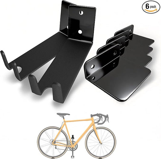 Wall Mount Bike Pedal Hanger, Heavy-Duty Horizontal Bike Rack for Garage, Indoor Bike Hanger, Holds Up to 70 lbs, 2 Pack