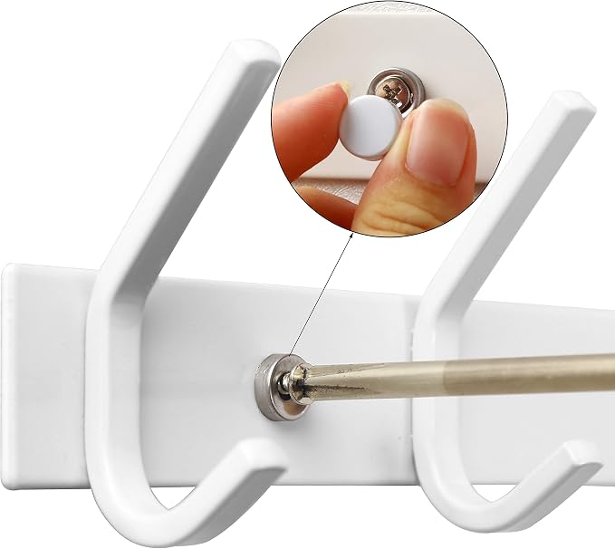WEBI Coat Rack Wall Mount,Coat Hooks Wall Mounted,Wall Coat Hanger,Hook Rack,2 Hooks for Hanging Coats,Jackets,Clothes,White