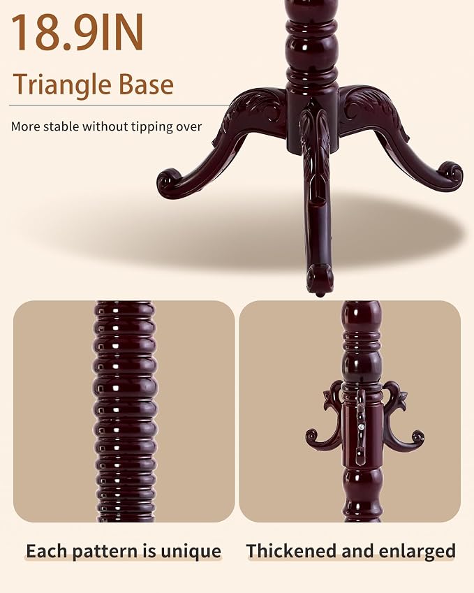 Wooden Coat Rack Freestanding, Solid Wood Coat Rack Stand with 14 Hooks, Vintage Heavy Duty Coat Racks,Standing Coat Jacket Hanger Tree Stand for Corner, Office, Entryway