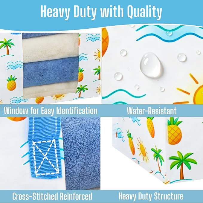 VENO Moving Bags, Wide Open Top, Clear Window, Tropical Island, 6 Pack | Moving boxes Alternative, Heavy Duty, Storage Bags, Clothes and Comforter Storage, Packing Supplies, College Dorm Essentials