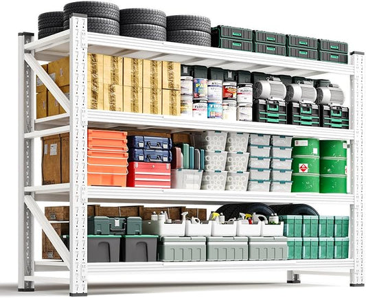Letaya 4000LBS Storage Shelves Heavy Duty,60" W Garage Shelving Units, 4 Tier Adjustable Utility Rack Shelf,Large Metal Industrial Shelves,for Shop,Warehouse,Basement (60" W x 24" D x 70" H)