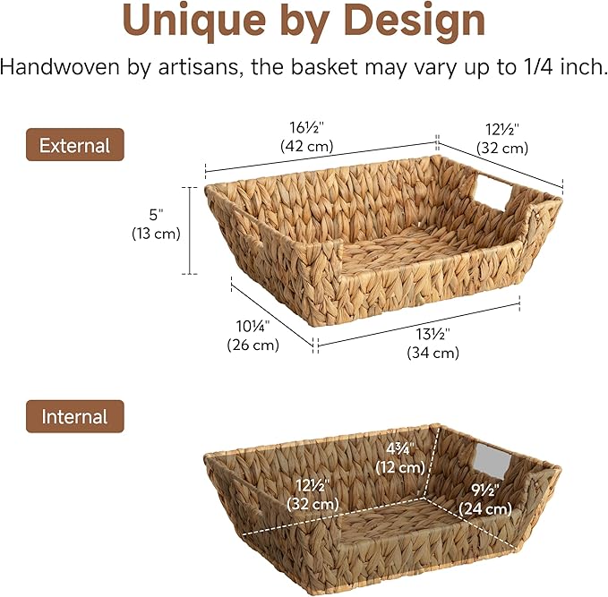 Storageworks Pantry Baskets For Organizing, Woven Baskets, Water Hyacinth