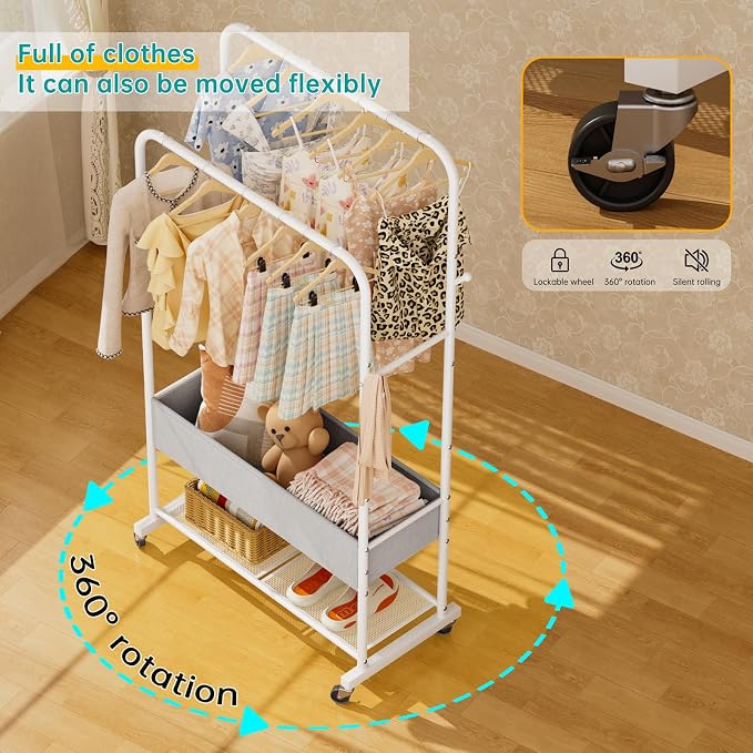 SINGAYE Wardrobe Standing Closet Clothing Rack With Shelf Hanging Clothes | Wardrobe Open Compact Small Metal Garment Hanger Stand Alone Free Standing Black Closet Rack Storage Organizer Heavy Duty