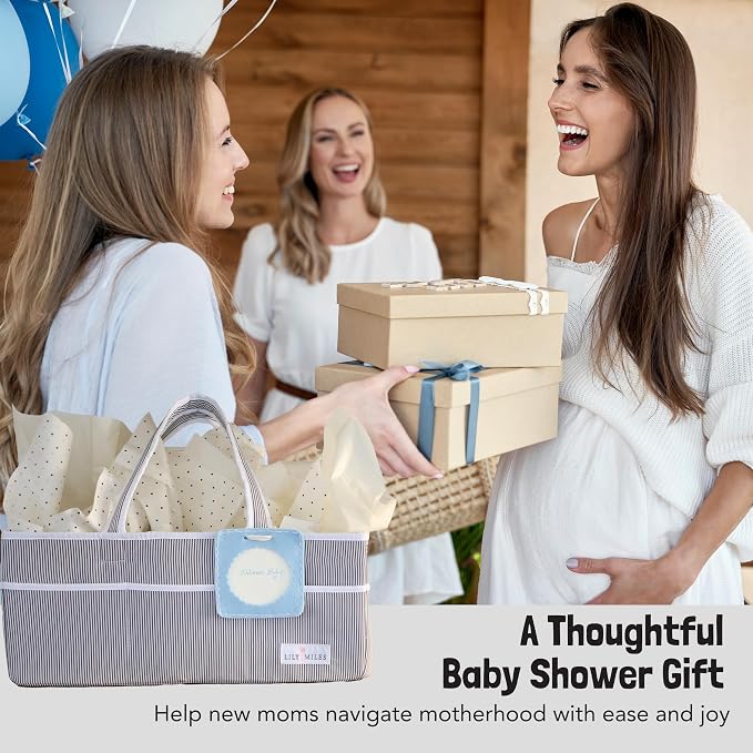Baby Diaper Caddy Organizer - Large Tote Bag for Newborn essentials Boy or Girl - Baby Shower Basket - Nursery Must Haves - Registry Favorites - Newborn Caddie Car Organizer