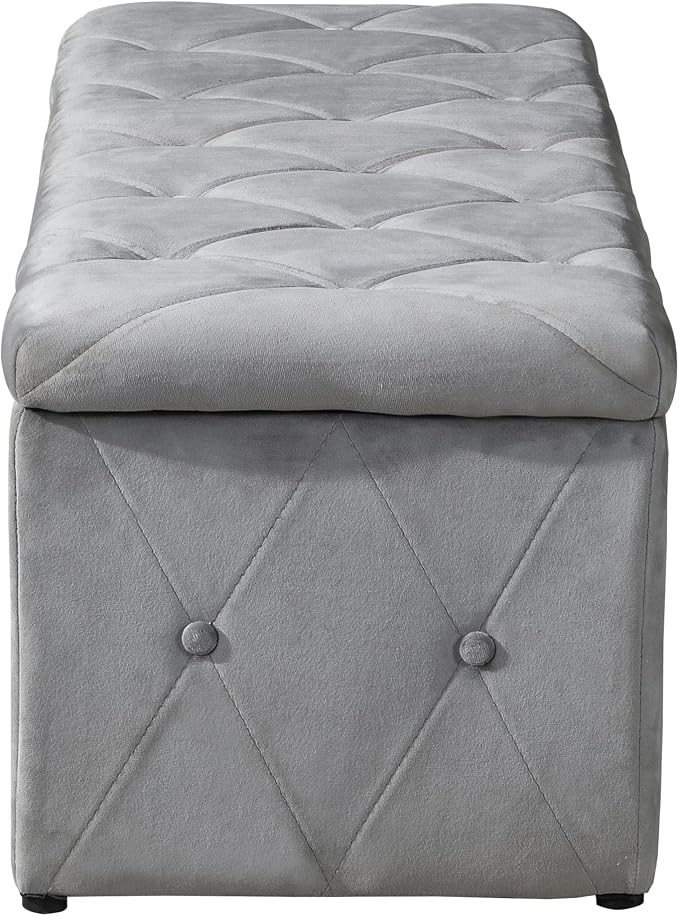 Ottoman Set of 3, 39'' Hinged Tufted Storage Ottoman Bench with Cushion, 2pcs Small Dorm Stools Couch Side Foot Rest