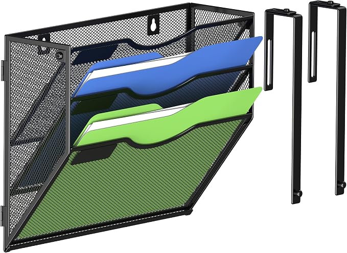 Kuntine.B Wall File Organizer Office Hanging Magazine Holder Wall File Organizer for Office Home