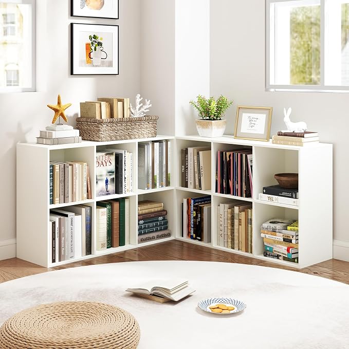 Giantex 6-Cube Bookcase, 3-Tier Cubby Bookshelf, Horizontal Vertical Display Rack with Anti-Tipping Kits, Modern Storage Organizer Shelf Unit for Bedroom, Living Room, Study Room, White | Horizontal Vertical Display Rack with Anti-Tipping Kits, Modern ...