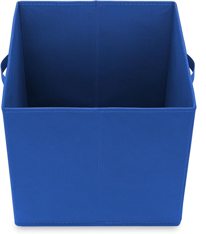 Casafield Set of 6 Collapsible Fabric Cube Storage Bins, Royal Blue - 13" Foldable Cloth Baskets for Shelves, Cubby Organizers & More