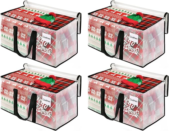 BlissTotes Moving Bags, 76L 4-Pack Storage Bags, Moving Box Heavy Duty Extra Large, Moving Totes with Zipper, Large Packing Bag with Reinforced Handles, Boxes for Packaging Moving