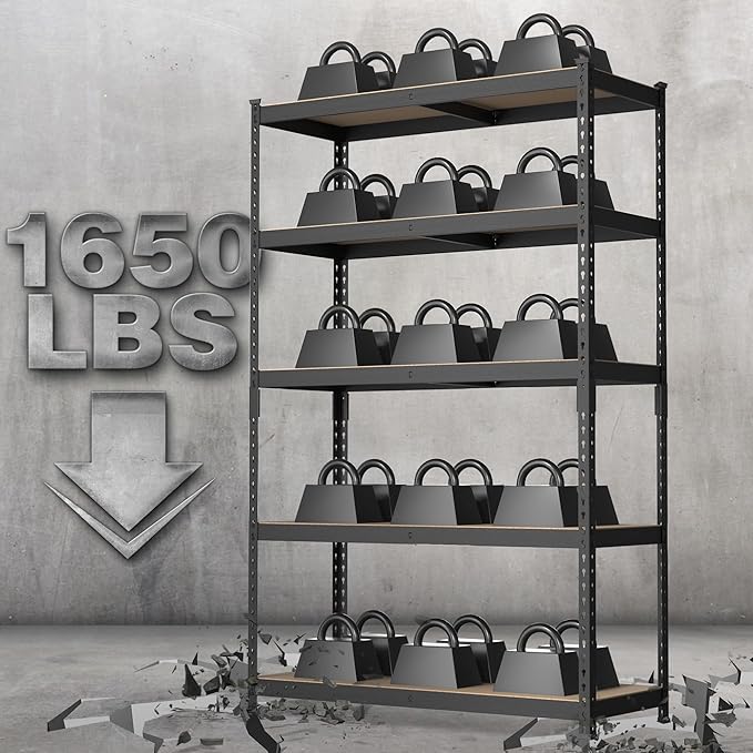 WORKPRO Shelving with MDF Board, 35-3/10”W x 17-1/2”D x 72”H, 1650LBS Load