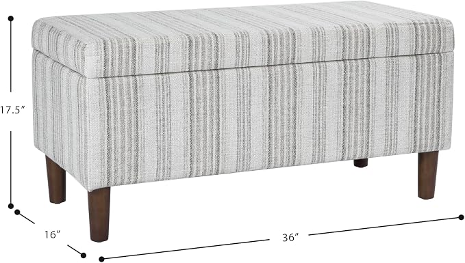 HomePop Malmo 36" Storage Bench - Gray Striped Pattern