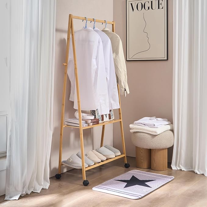 VECELO Coat Rack Freestanding, Entryway Hanger Stand, Umbrella Holder, Hall Tree With Hooks, Floor Standing Metal Tree Stand,Oak