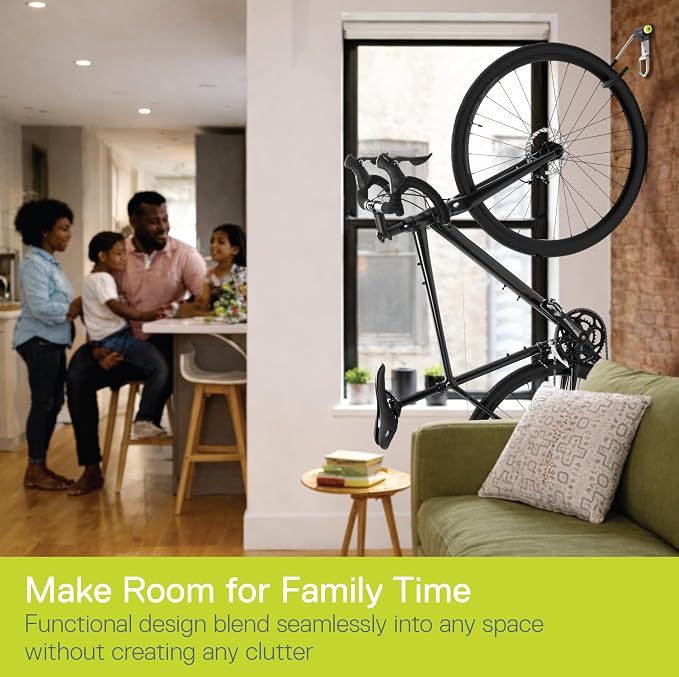 Delta Wall Dock Bike Rack Wall Mount with Tire Wall Guard Cycle – Vertical Bike Mount Holds Up to 100 lbs – Fully Adjustable Vertical Hanger Hook Design Provides Easy Bicycle Storage Access