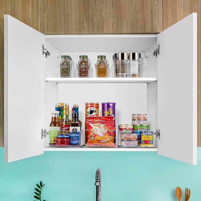 Sorbus Variety 20-Pack Clear Plastic Organizing Bins – Clear Bins for Organizing, Refrigerator Organizers, Fridge Organizer, Pantry Storage, Kitchen Organizer, and Pantry Organizers and Storage Bins