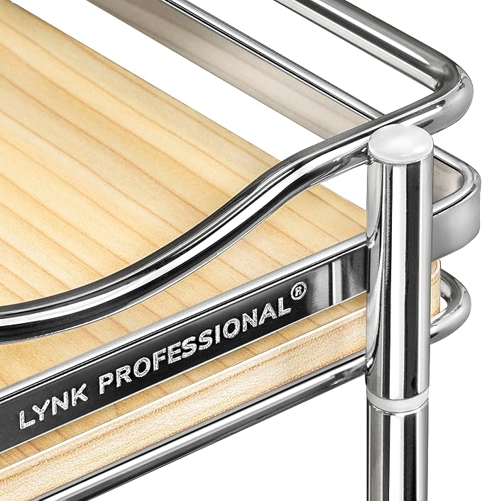 LYNK PROFESSIONAL® Élite™ Pull Out Spice Rack Organizer for Inside Kitchen Cabinets - 6" x 21" - Slide Out Drawer – Wood/Chrome Sliding Spice Organization for cabinet - Spice Racks - 6 Tier