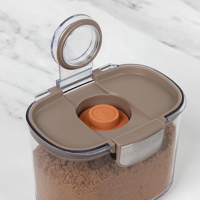 ProKeeper+ Airtight Food Storage Container Set – Clear Plastic Flour and Sugar Canister Set with Magnetic Accessories for Kitchen Organization (Taupe, 13-Piece)
