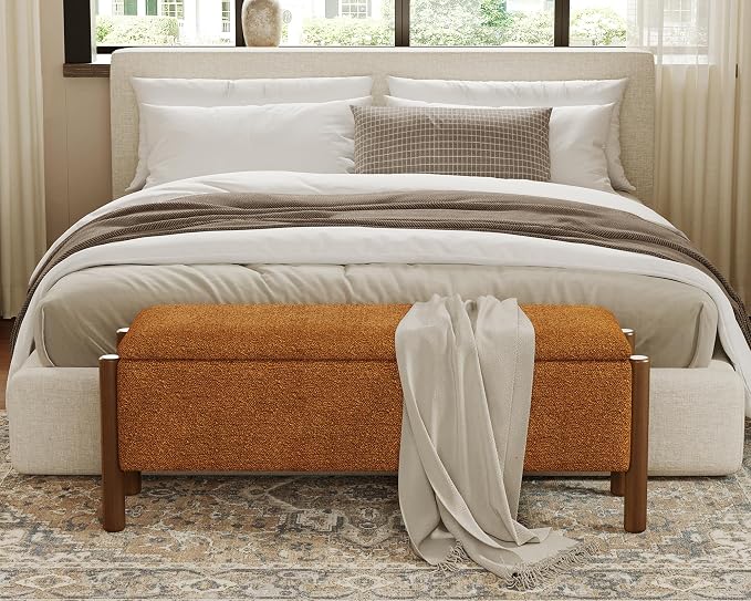 Storage Ottoman Bench, End of Bed Bench for Bedroom