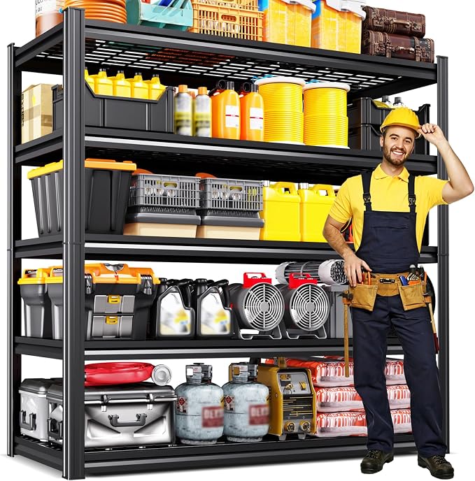72" H x 59" W x 20" D Heavy Duty Garage Shelving, 5-Tier Adjustable All Metal Wire Shelving Unit for Tools, Storage Bins Utility Storage Rack for Garage, Warehouse, Workshop & Basement
