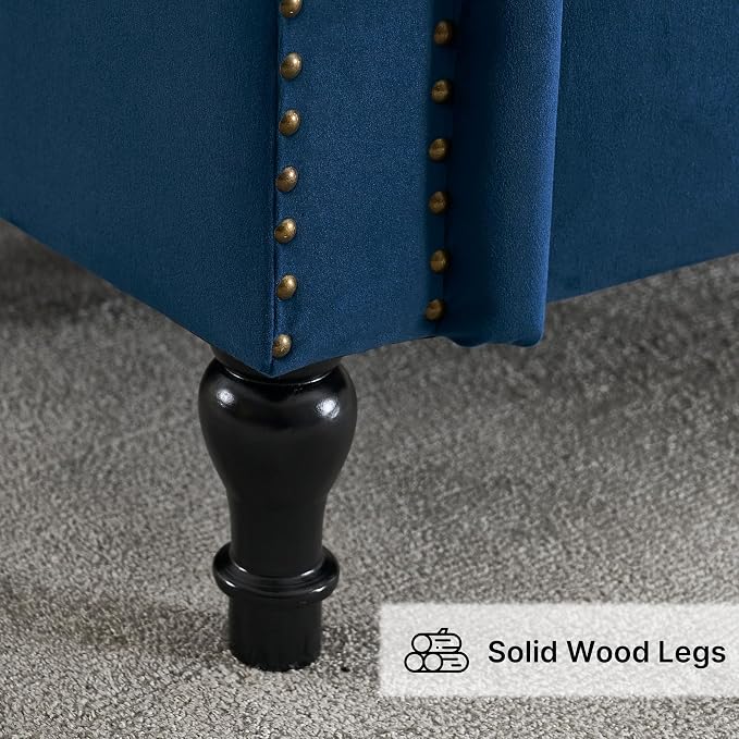 Storage Bench 67" Velvet End of Bed Benches Navy Blue | King Size Storage Bench for Bedroom with Rolled Arms Tufted Ottoman Benches Upholstered Bench for Living Room Entryway