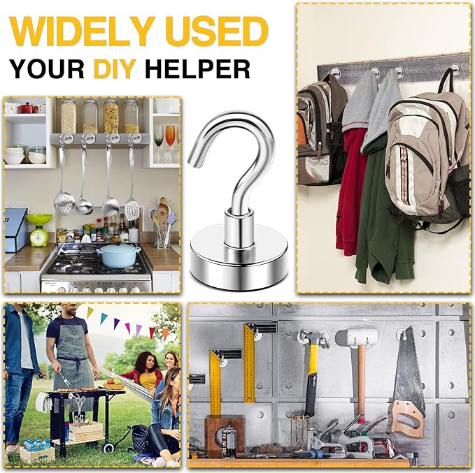 DIYMAG Magnetic Hooks, 30lbs+ Magnet Hook 2026 Cruise Cabin Ship Essentials Heavy Duty Strong Magnets Refrigerator Fridge Hanging for Classroom Beach Vacation Kitchen Grills Home 60 Pack | Neodymium Heavy Duty Strong Magnets Hanging Ship Cabins Refrige...