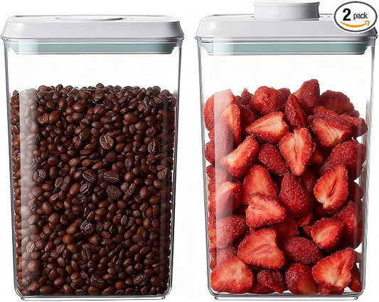 Melovom Pop Food Storage Containers Set Airtight Food Storage Containers with Pop Lids, Kitchen Pantry Organization and Storage, BPA Free, 2 x 2.8Qt