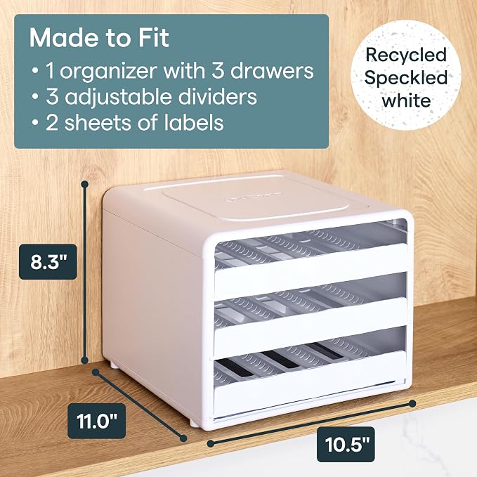 YouCopia SpiceStack® Adjustable Spice Rack Organizer, Pull-Down 24-Bottle Seasonings and Spices Holder for Kitchen Cabinet and Pantry Organization with 104 Included Labels | Adjustable