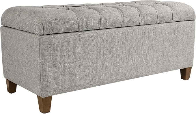HomePop Ainsley 40" Storage Ottoman Bench - Gray Fabric