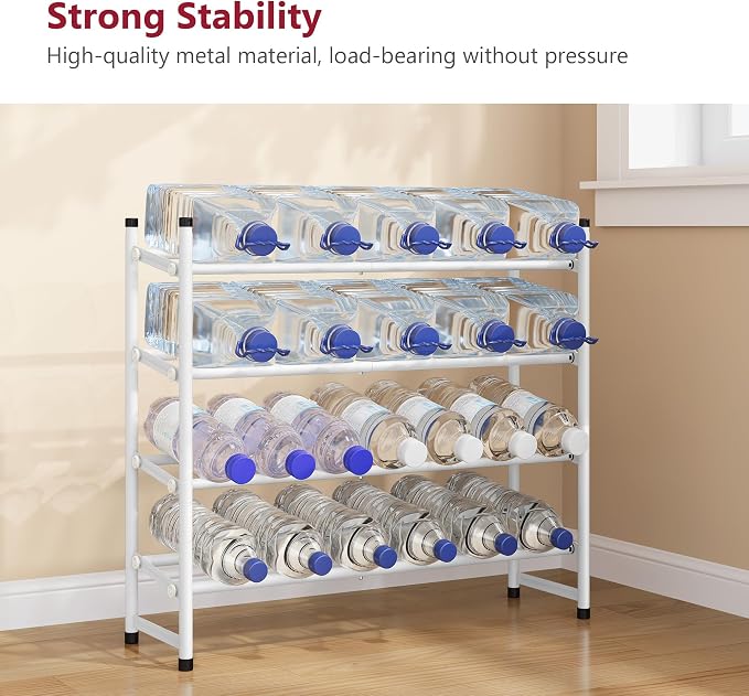 Expandable Shoe Rack for Closet 4 Tier, 29“-41“Adjustable & Stackable Shoe Shelf Storage, Metal Shoe Rack Organizer for Front Door Entrance, Closet, Garage, Entryway, White | Adjustable Shoe Organizer Closet Shoe Rack Floor, Metal Shoe Shelf Storage fo...