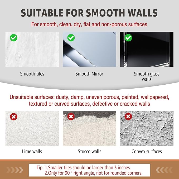 Conworld Corner Shower Caddy Suction Cups, No-Drilling Corner Shower Shelf | 1. No Drilling, No Wall Damage 2. Aluminum, Rustproof 3.Suitable for Ceramic Tiles and Glass Walls