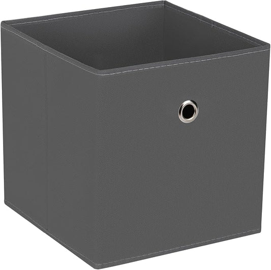 Fabric Cubes Storage Containers ,11 Inch Cloth Storage Cube Foldable Storage Bins Cubes Organizer Baskets with Handles for Shelf,Closet,Nursery,Set of 1,(Grey)