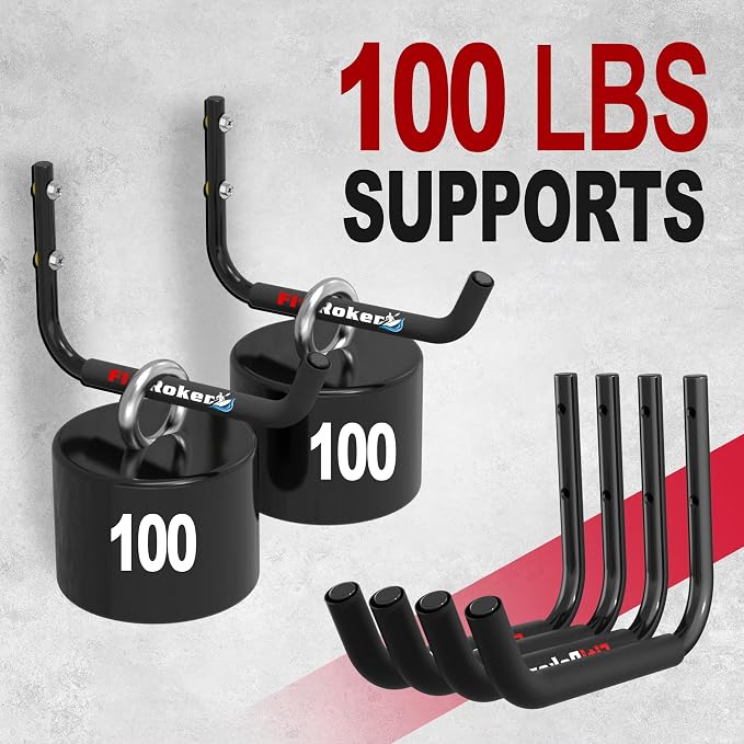 Kayak Storage Rack 120LB Wall Mounted Kayak Hook | EVA Padded Garage Storage Mount for Canoes, Paddle Boards, Ladders and Bikes Indoor Outdoor Organization