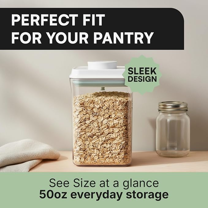 Bop Top Airtight Food Storage Containers | Pop-Top Lid | 6 Cups / 50 Oz | kitchen canister set, for flour, sugar, snacks, pasta, baking