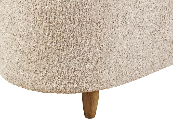 Bailey Boucle-Style Curved Storage Accent Bench