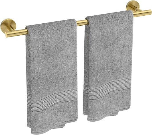 USHOWER Light Gold Towel Bar, 24-Inch Towel Racks for Bathroom | Thicken SUS304 Stainless Steel Towel Rod, Towel Holder Wall-Mounted, Modern Home Decor (Total Length 26-Inch)