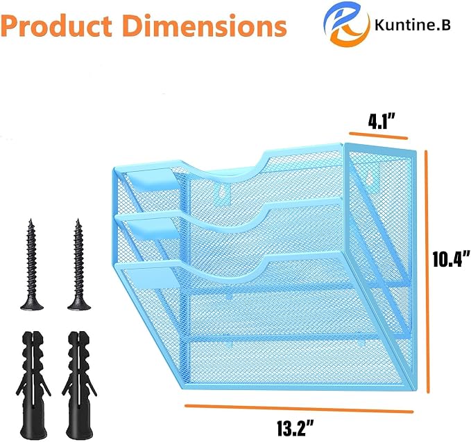 Kuntine.B Wall File Organizer Office Hanging Magazine Holder Wall File Organizer for Office Home