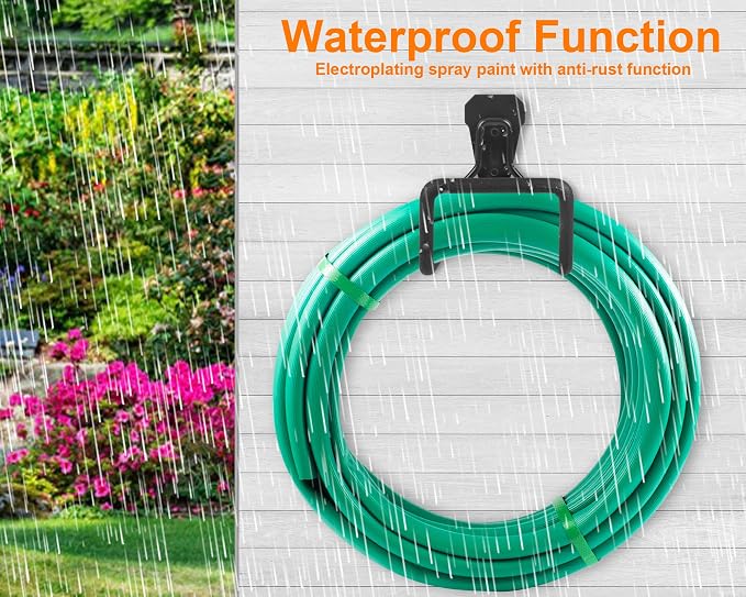 Heavy Duty Hose Hanger Garden Hose Storage Water Hose Holders for Outside | 2pcs Wall Mount Garden Hose Reel Hose Stand