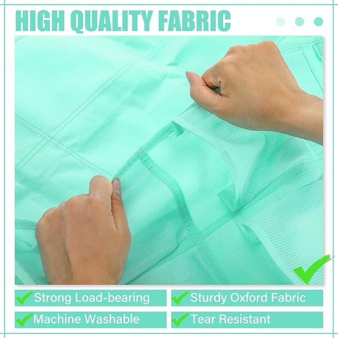 Windyun 40 over the Door Shoe Organizer Large Mesh Pocket Hanging Shoe Rack for Closet Turquoise Nonslip Behind Door Storage Holder Back to School Organizer for Dorm Room College Classroom Storage