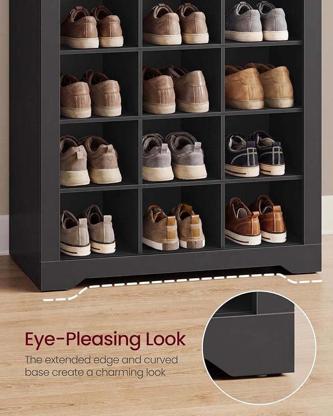 VASAGLE Shoe Storage Cabinet, 10 Tier Shoe Rack Organizer, Holds Up to 30 Pairs of Shoes, for Entryway Bedroom, 13.2 x 24.8 x 75.6 Inches, Black ULBS273BC01