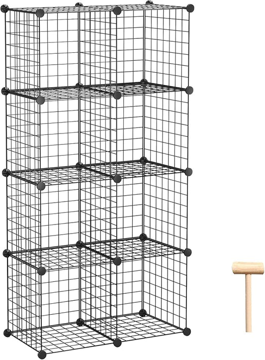 C&AHOME Wire Cube Storage, 8-Cube Organizer Metal C Grids Storage, Storage Bins Shelving, Modular Book Shelf, DIY Closet Cabinet Ideal for Living Room, Home, Office 24.8" L x 12.4" W x 48.4" H Black | Storage Bins Shelving, Modular Shelves, DIY Closet ...