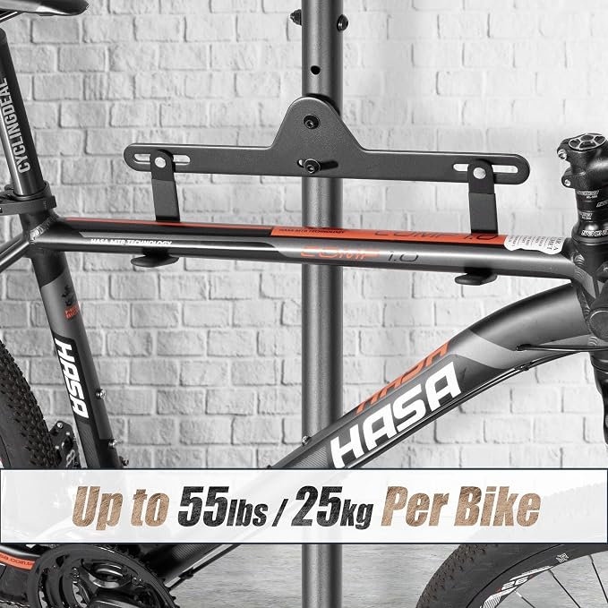 CyclingDeal 2 Bike Bicycle Vertical Hanger Parking Rack Gravity Floor Storage Stand for Garages or Apartments