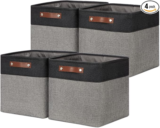 DULLEMELO 11x11 Cube Storage Bins for Cube organizer, Foldable Cube Storage Bins Baskets for Organizing Home Office Closet Shelves Toy Nursery,Fabric Cube Baskets Bin for Home organization