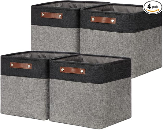 DULLEMELO 11x11 Cube Storage Bins for Cube organizer, Foldable Cube Storage Bins Baskets for Organizing Home Office Closet Shelves Toy Nursery,Fabric Cube Baskets Bin for Home organization